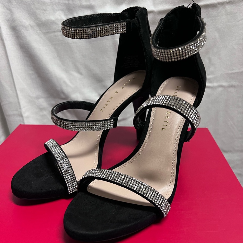 Black Microsuede Kelly & Katie heels
